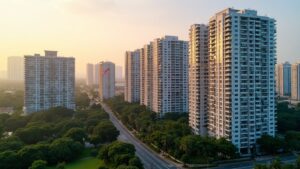private home prices rise hdb fall